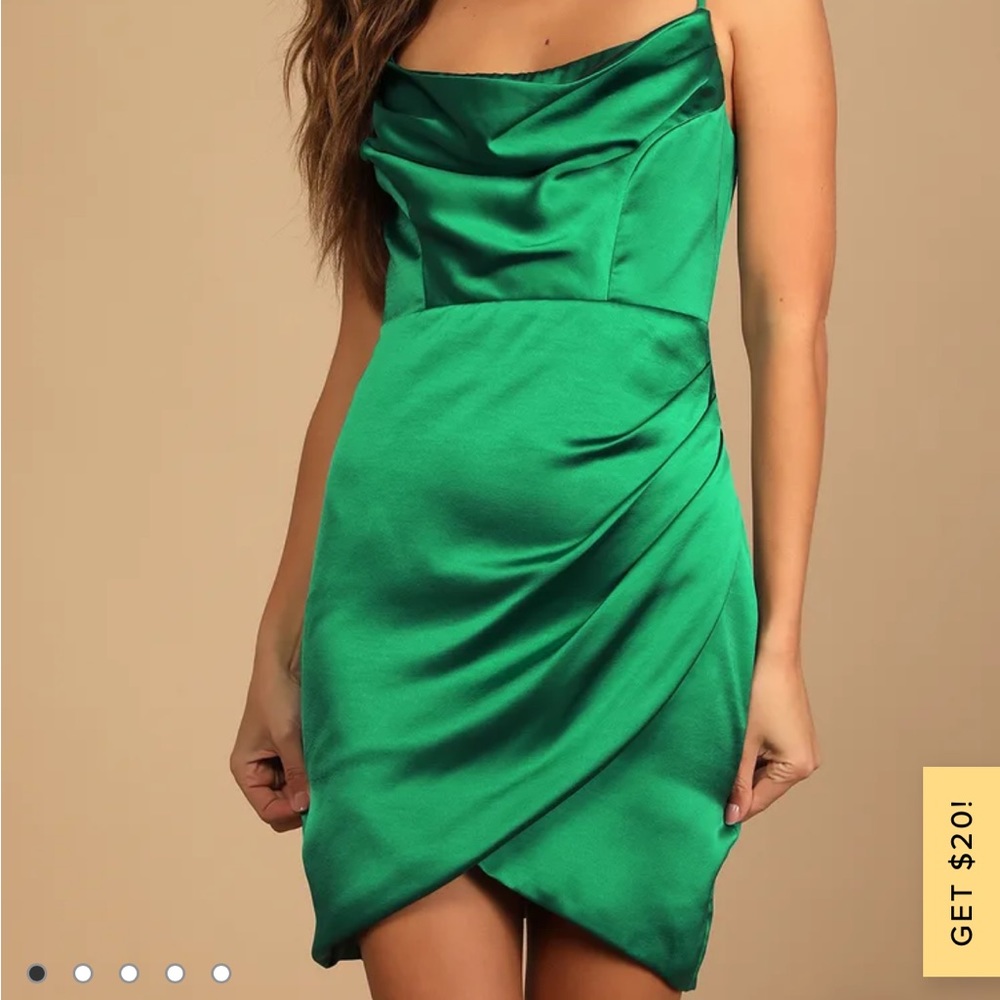 Lulus Emerald Green Satin Dress